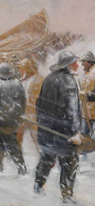 Michael Ancher (Danish, 1849–1927) Sketch for Taking the Lifeboat Through the Dunes