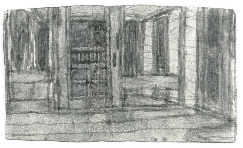 Castle-Untitled (Porch with Two Screen Doors-Screen Door) verso