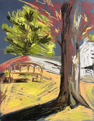 Nina Jordan Griffith, Waiting in the Shade, pastel on paper, King School, sophomore, iCreate 2025