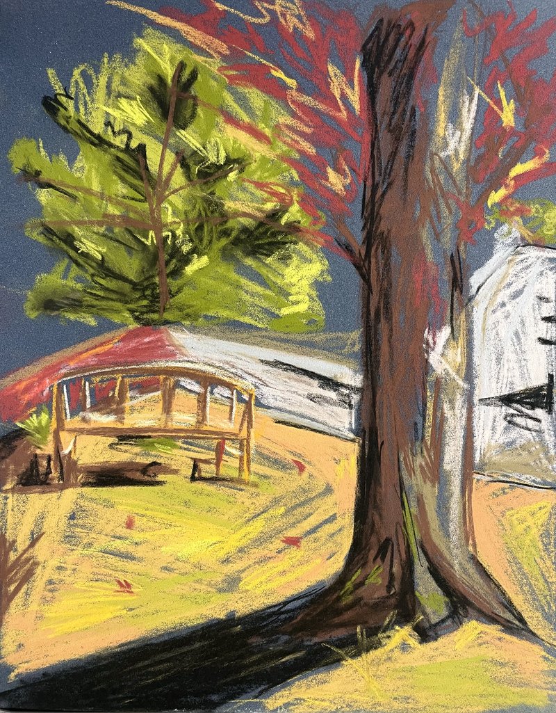 Nina Jordan Griffith, Waiting in the Shade, pastel on paper, King School, sophomore, iCreate 2025