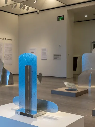 Metal sculptures by Isamu Noguchi in the Bruce Museum Sculpture Gallery