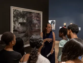 Kathleen Holko teaching art class