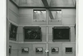 Library Court 2a_c.1977 IMAGE CREDIT Library Court with Cylindrical Stairwell, Yale Center for British Art, ca. 1977, photograph by Joseph Szaszfai