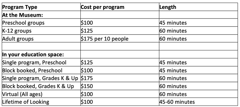 New Program Price List
