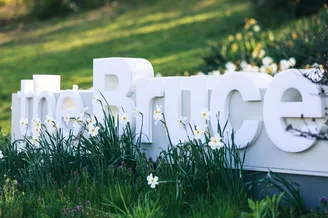 The Bruce sign on the hill