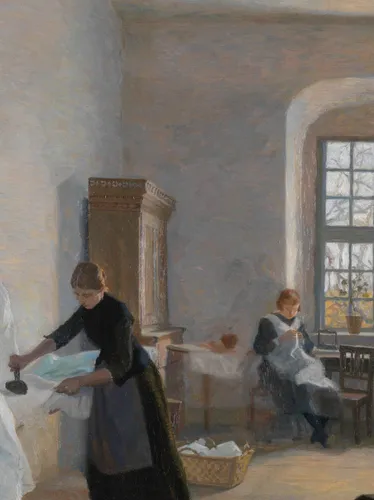 Christian Mourier-Petersen (Danish, 1858–1945) Ironing Room in an Old Country Mansion, 1891