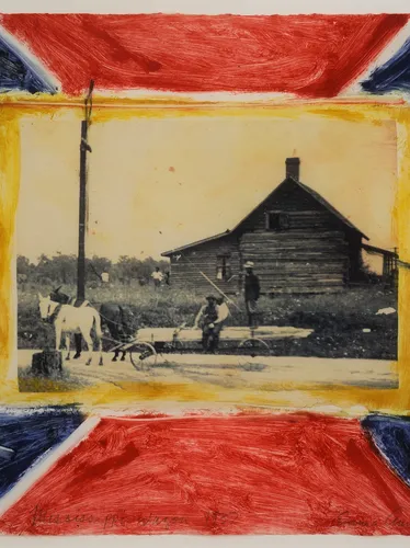 Emma Amos, Mississippi Wagon, 1937, 1992