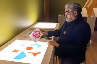 Moses Ros, Bruce Museum Artist-In-Residence in the Blanche Lazzell exhibition